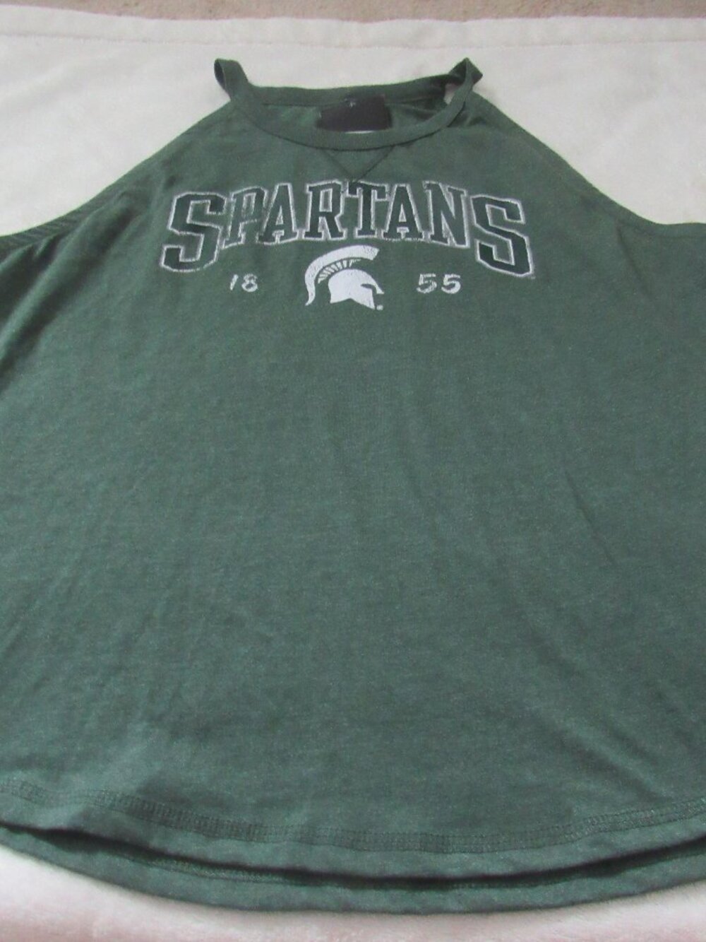 Michigan State Spartans Green Sleeveless Top  Size Large NWT